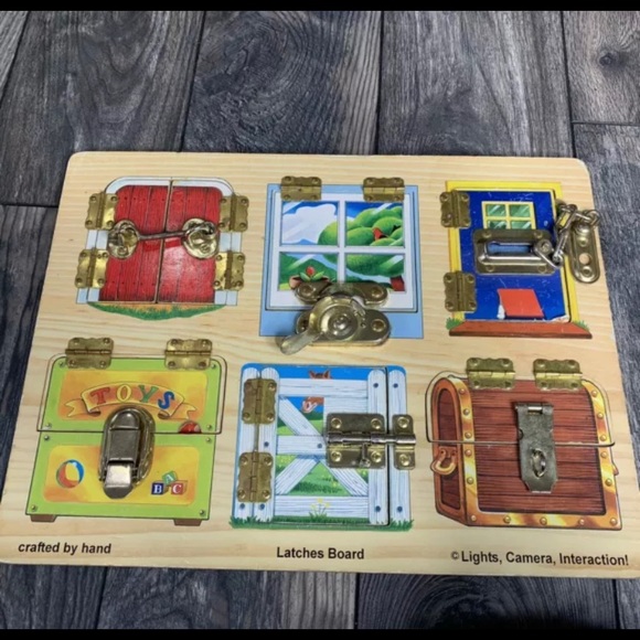 Melissa & Doug Other - Vintage Melissa Doug Latches Board Wooden Puzzle